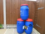 1x35ltr Plastic Barrel Red Screw Top Lid Water Butt Storage Barrel Feed Bin 