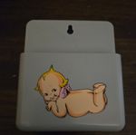 Light Blue Vintage Kewpie Doll Blue Magnetic Note Pad Holder