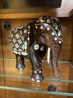 Wooden Decorative Elephant Statue with Inlay Work  