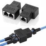RJ45 SPLITTER 2 PORT ETHERNET ADAPTER, DUAL FEMALE LAN NETWORK CABLE CONNECTOS