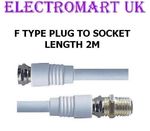 SKY + PLUS HD VIRGIN HD TIVO  F CONNECTOR PLUG EXTENSION CABLE LEAD 2M