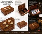 Wooden Handmade Playing Card Storage Box Double Deck Holder Poker Case Gift