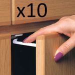 10Pcs Child Proof Safety Catch Cupboard Cabinet Door Drawer Lock Latch Kids Baby