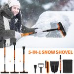 5 in 1 Snow Shovel Heavy Duty Metal Head Handle Collapsible Snow Mud Car Travel