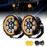 COLIGHT 2X 4.5inch D09 Pro Series Amber DRL Motorcycle Lights With High&Low Beam