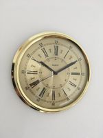Brass Wall Clock Roman Numerals Clear Reading Dial Quality Quartz Movement