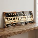Punch Judy Puppet Show Samuel Pepys 1662 Metal Sign British Seaside History