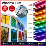 Rainbow Window Film Privacy Stained Glass Adhesive UV Sun Blocking Glass Sticker
