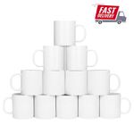 SUBLIMATION BLANK MUGS 11oz Plain White Coffee Cups Large Handle AAA Grade