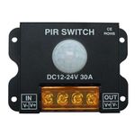 LED PIR Motion Sensor Switch Infrared Activated LED Switch Controller 12-24V 30A