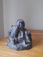 Wolf Sculptress Canada Inuit Figure Bears Soapstone Figurine