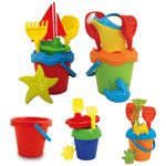 Kids Colourful Plastic Beach Bucket And Spade Set Sandbox Summer Outdoor Toy NEW