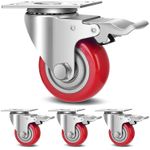 100mm Heavy Duty Rubber Castor Wheels 4x Swivel Locking Brake Caster Furniture
