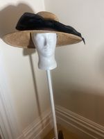 Ladies Straw Hat with Bow UK Small CG