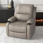 Recliner Chairs for Living Room, Microfibre Cloth Reclining Armchair, Brown