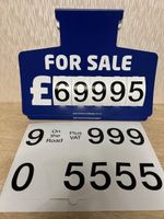 Car For Sale Sales Signs/Price Boards +  Numbers Display (Blue)  Sun Visor X 1