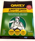Norton ™ Oakley Liberty Green x10 Pack Assorted Trade Sandpaper 60,80,120 grit