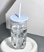 16oz Starbucks Straw Cup Tumbler Nature Blue Triangle Glasses gifts 2024
