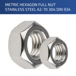 M6 - 6MM HEX FULL NUT HEXAGON NUTS HEX NUT STAINLESS STEEL A2-70 304 DIN 934