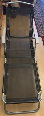 3-Position Reclining, Black Mesh, Foldable Sun Lounger