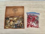 Cigar Box Filled Various Antique, Vintage & Modern Estate Jewelry W Filled Bag
