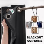 Thick Plain Blackout Eyelet Curtains Ready Made Ring Top Curtains With Tie Backs