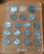 Mercedes AMG Petronas F1 2019 medal set with display board Lewis Hamilton 