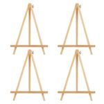 4pcs Tabletop Display Easels Foldable Wood Tripod Easel Stand Small Table Easel