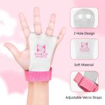 Kids Leather Grips hand Guard Gloves Pull up Gymnastic Palm Protector W/ Pink