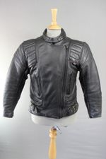CLASSIC BRITISH MADE GEAR BLACK LEATHER BIKER JACKET SIZE 14