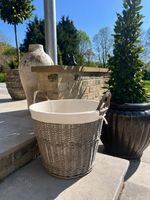 Natural Collection Large Wicker Plain Lined Log Home Tidy Laundry Storage Basket
