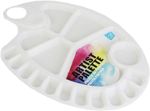 Oval Artist Palette 17 Well Onlong White Acrylic Mixing Paint Thumbhold