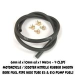 6mm  Motorcycle Scooter Petrol Fuel Hose line Pipe Nitrile Rubber Smooth Bore 1M