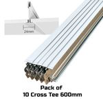 10 White Cross Tee Section, 600mm Suspended Ceiling Grid System Bar Components