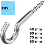 Heavy Duty Screw-In Cup Hooks Zinc Plated Steel Wood Thread Ceiling Wall Hook