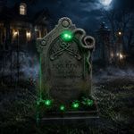60cm Battery Powered "For Rent" Halloween Graveyard Tombstone with LED Lights