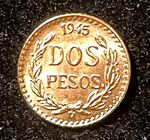 1945 B.U. Mexico .900 .0482 Troy oz. Mexico Dos Pesos~Free Silver Coin
