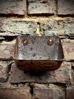 Vintage Rusty Metal Wall Mounted Planter / Herb Planter / Plant Pot / Key Holder