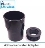 68mm Round Gutter Down Pipe 40mm Adaptor - Coupler + Rubber Bung For Pipe