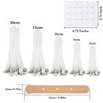 PRE WAXED CANDLE WICKS WITH SUSTAINERS FOR CANDLE MAKING CRAFT LONG TABBED