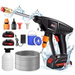 2 Battery+Portable Cordless Car High Pressure Washer Jet Water Wash Cleaner Gun