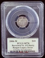 2006-W $10 BURNISHED REAGAN LEGACY SERIES PLATINUM EAGLE PCGS SP70