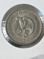 Cyprus 25  Mils coin  1955