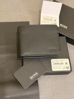 Hugo Boss Leather Wallet Arezzo Trifold Black Coin Pocket New In Box With Tags