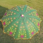 Garden Parasol Handmade Embroidered Indian Outdoor Sun Shade Patio Umbrella