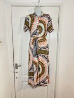 White Stuff Rua Midi Dress Funky  Art Deco Geometric Boho Organic Cotton Summer