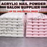 🧧Bulk Supplier Salon Refill Bag, 20g - 1Kg Acrylic Nail Powder| Clear Pink | UK