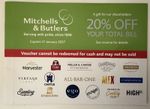 Mitchells and Butlers Voucher 20% off TOTAL bill - Toby, Harvester, Ember etc