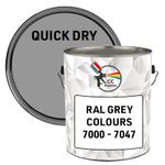 Quick Dry Enamel Gloss Paint RAL Grey Colours  7000 - 7047 (FREE NEXT DAY)