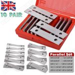 10 Pairs Set 1/8" Steel Parallel Parallels 0.0002" Hardened Milling Thin Tool UK